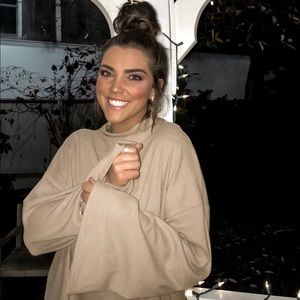Tan bell sleeve sweater